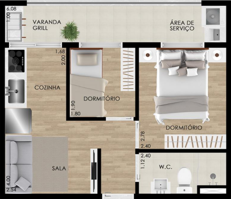 Apartamento 30m²